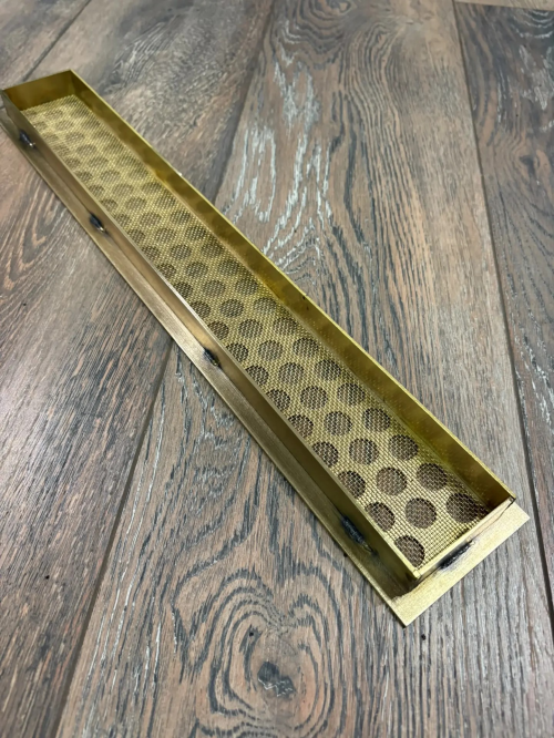 Вентиляционная решётка латунная шлифованная врезная LR 161 500х80